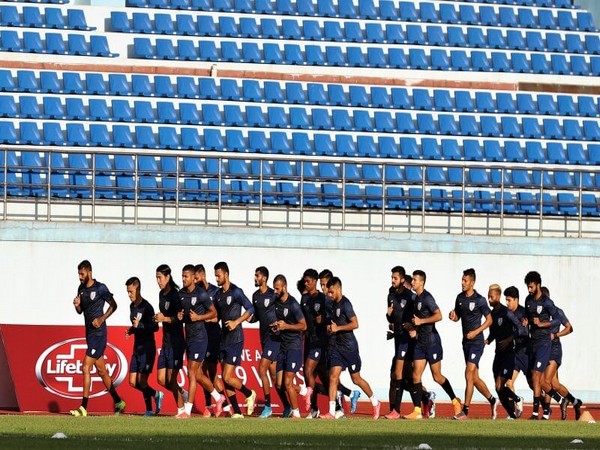 Indian football team practicing ahead of AFC matches (Image: AIFF)