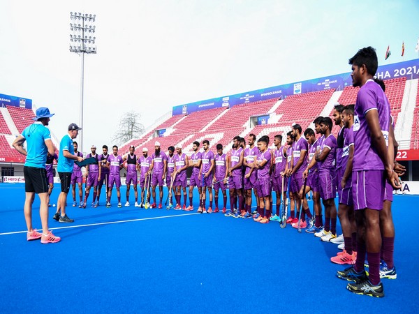 Indian men's hockey team during practice session in Bhubaneswar (Image: Hockey India)