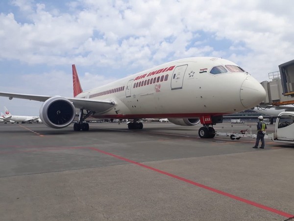 AirIndia repatriation flight AI1305 during take off from Tokyo. (Photo credit: official twitter)