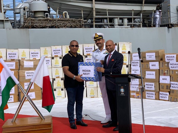 Indian Ambassador to Madagascar Abhay Kumar handed over the relief material to Madagascar Prime Minister Christian Ntsay on Friday