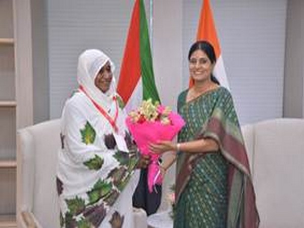 Union Minister of State for Commerce and Industry Anupriya Patel (right) and Amal Salih Saad Mohamed, Sudan's Minister of Trade and Supply. 