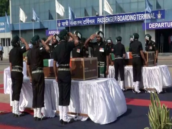 Army Officials paid their last respects to the two soldiers in New Delhi on Monday. Photo/ANI