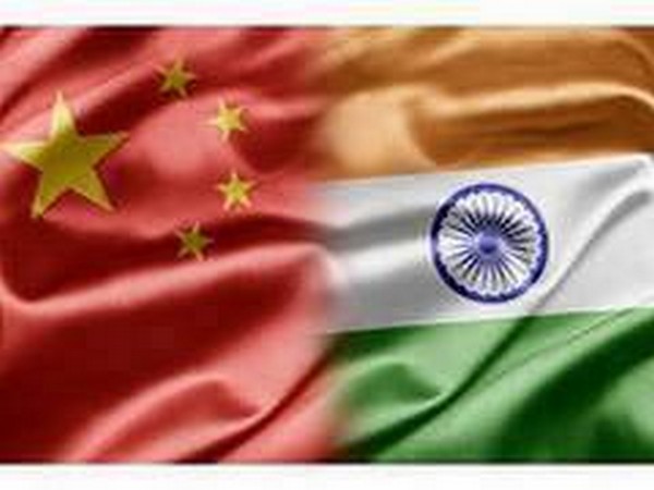Chinese and Indian flags 