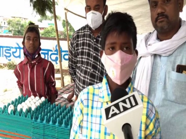 Paras, the 13-year-old egg cart seller, speaking to ANI on Saturday. Photo/ANI