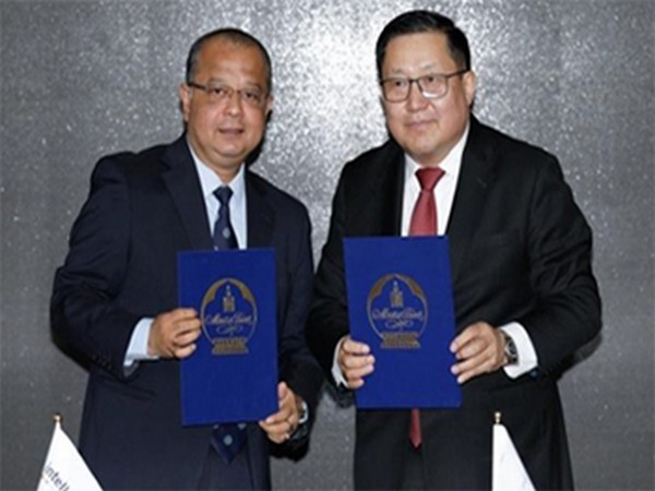 Bank of Mongolia's Governor Bayartsaikhan Nadmid with Head of Intellect for Asia Pacific Indranil Chaudhury exchanging the MoU in Chennai on Monday. 
