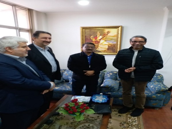 An Iranian delegation with JNU's Vice-Chancellor M Jagadesh Kumar at JNU, New Delhi on Tuesday 