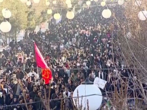 Tens of thousands of mourners walked through the streets of Karman to attend the funeral of Qasem Soleimani on Tuesday