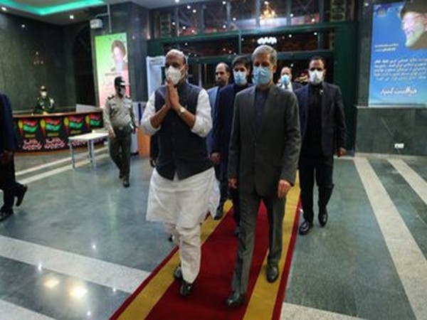 Defence Minister Rajnath Singh met Iranian defence minister Brigadier General Amir Hatami in Tehran (Photo tweeted by Defence Minister)