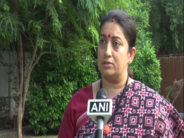 Union Minister Smriti Irani speaking to ANI on Wednesday in New Delhi.
