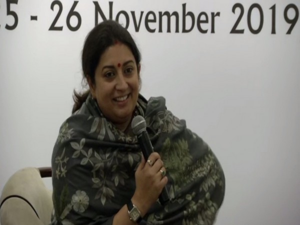 Union Minister Smriti Irani addressing a workshop on 'Towards a Malnutrition Free India' in New Delhi on Monday. Photo/ANI