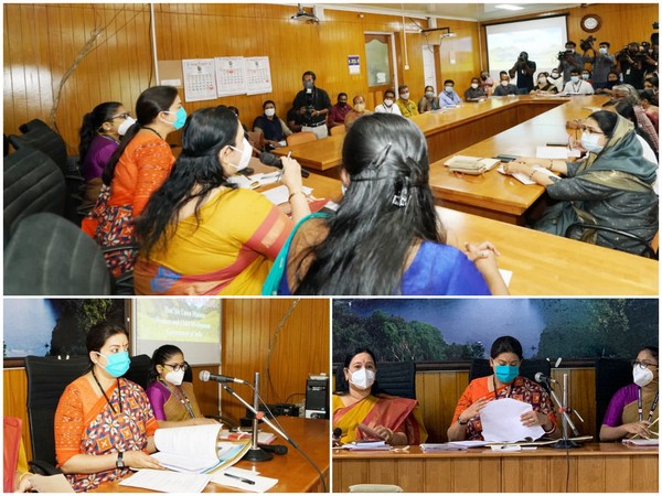 Visuals from Union Minister Smriti Irani's meeting in Wayand. (Photo: Smriti Irani Twitter)