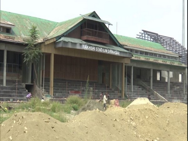 Construction of Bakshi stadium in Srinagar is underway. (Photo/ANI)
