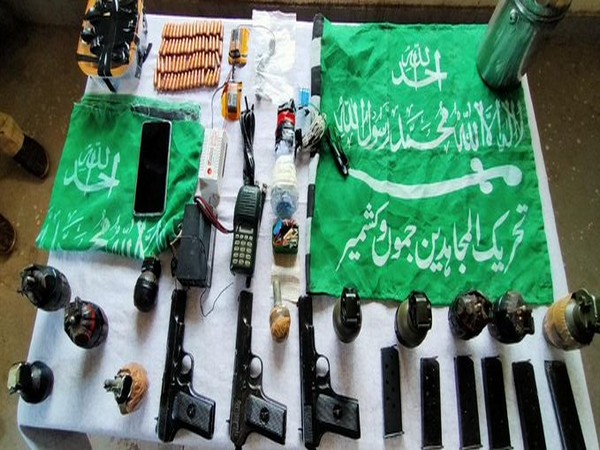 Arms and ammunition recovered from Jammu and Kashmir's Poonch district on Saturday.