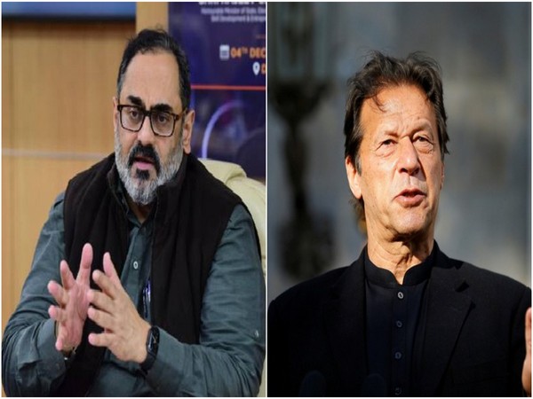 Union Minister of State (MoS) for Electronics and Information Technology Rajeev Chandrasekhar and Pakistan Prime Minister Imran Khan.