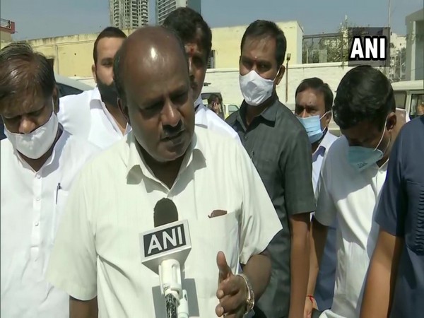 JDS leader HD Kumaraswamy speaking to ANI in Bengaluru