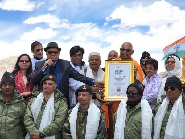 Mass Yoga at Pangong Lake gets included in World Book of Records