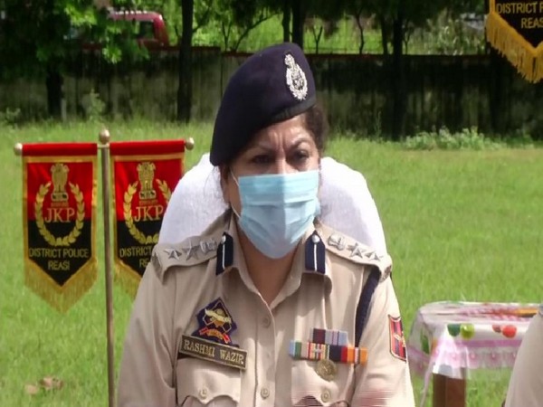 Reasi SSP Rashmi Wazir speaking to reporters on Monday [Photo/ANI]