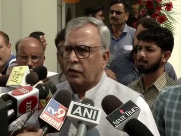 Advisor to J-K Governor, Farooq Khan speaking to reporters in Jammu on Thursday. Photo/ANI