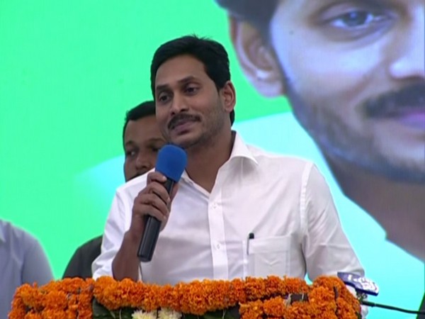 Andhra Pradesh Chief Minister addressing a gathering at an event to celebrate the birth anniversary of India's first Education Minister Maulana Abul Kalam Azad. Photo/ANI