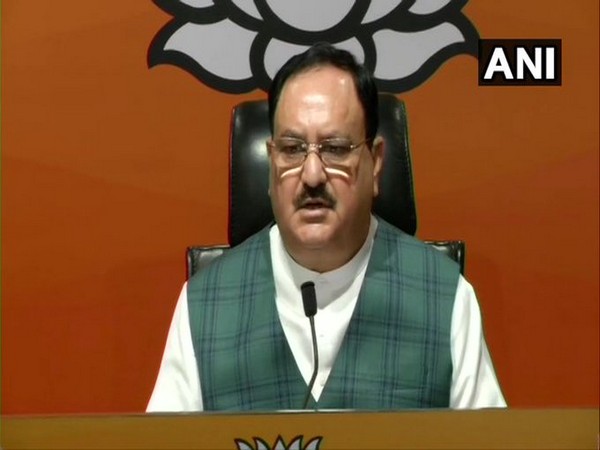 BJP President JP Nadda speaking at a press conference in New Delhi on Wednesday. [Photo/ANI]