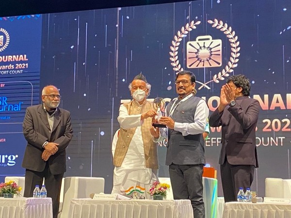 Jindal Steel & Power's President & Group Head (CSR) Prashant Hota received award from Maharashtra Governor Bhagat Singh Koshyari at a function organised in Mumbai on March 20. 