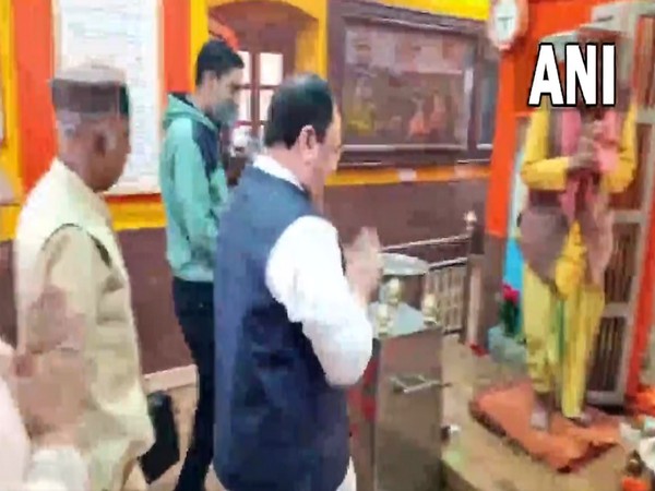 BJP National President JP Nadda offers prayers at Jakhu Temple, Himachal Pradesh (Photo/ANI) 