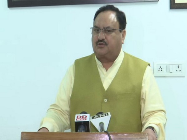 BJP president JP Nadda speaking to reporters on Thursday. Photo/ANI