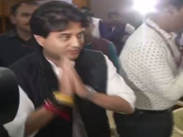 Jyotiraditya Scindia filed nomination for Rajya Sabha seat from Madhya Pradesh on Friday. Photo/ANI