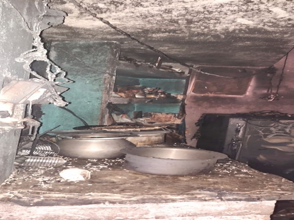 The aftermath of gas cylinder explosion in Raigarh district of Chhattisgarh. (Photo/ANI)