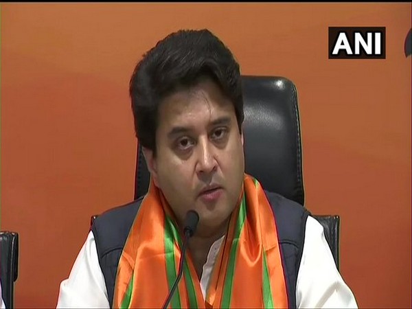 Jyotiraditya Scindia talking to media in New Delhi on Wednesday. Photo/ANI