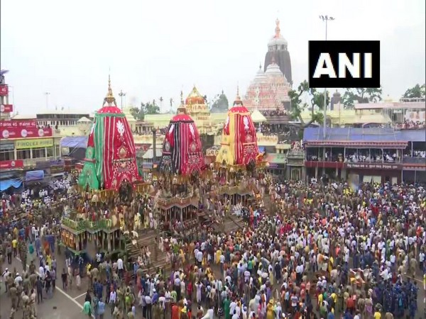 Jagannath Rath Yatra celebration in Odisha. Photo/ANI
