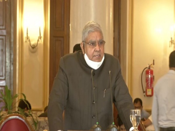 West Bengal Governor Jagdeep Dhankhar speaking at the press conference on Sunday. Photo/ANI