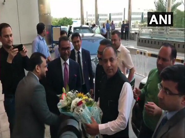 Himachal Chief Minister Jai Ram Thakur received a warm welcome in Dubai on Sunday. Photo/ANI