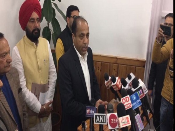 Himachal Pradesh CM Jai Ram Thakur announcing the complete lockdown in the state on Monday. Photo/ANI