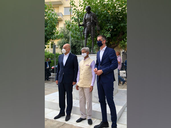 External Affairs Minister (EAM) S Jaishankar along with his Greece counterpart Nikos Dendias unveiled a statue of Mahatma Gandhi in Athens on Saturday, during his trip to the European country.