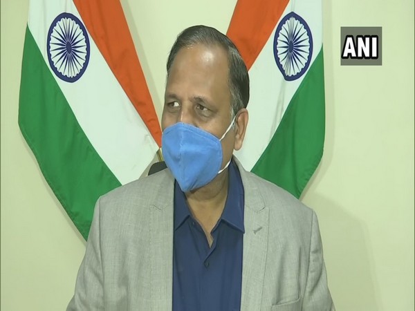 Delhi Health Minister Satyendar Jain speaking to reporters in New Delhi on Tuesday. [Photo/ANI]