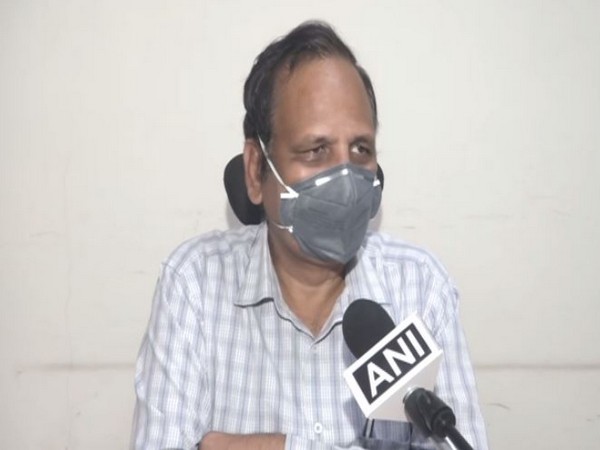 Delhi Health Minister Satyendar Jain speaking to ANI in New Delhi on Sunday. Photo/ANI