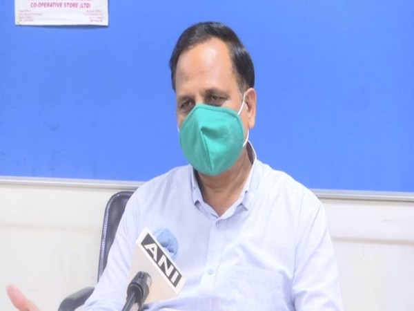 Delhi Health Minister Satyendar Jain speaking to ANI in New Delhi on Sunday. Photo/ANI