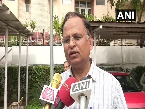 Delhi Health Minister Satyendar Jain speaking to media on Thursday. Photo/ANI