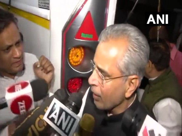 Congress MLA Himmatsinh Patel speaking to reporters on Saturday. Photo/ANI