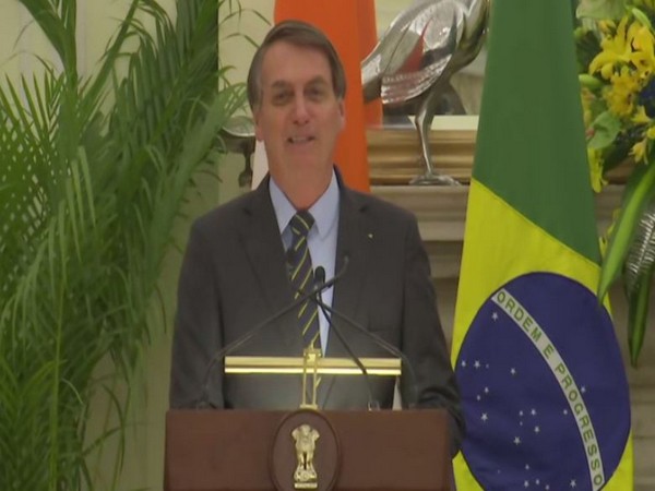  President Jair Bolsonaro speaking at a press briefing in New Delhi on Saturday. Photo/ANI