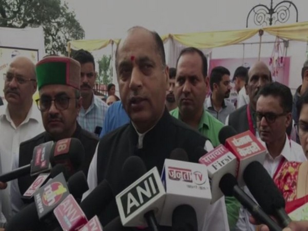 Himachal Pradesh Chief Minister Jairam Thakur addressing media persons on Saturday in Shimla. Photo/ANI