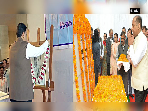CMs Devendra Fadnavis and Jai Ram Thakur paying tribute to late Rajiv Gandhi (Photo/ANI)