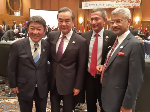 External Affairs Minister S. Jaishankar with the Foreign Ministers of Japan, China and Singapore in Nagoya (Picture Credits: S. Jaishankar/Twitter)