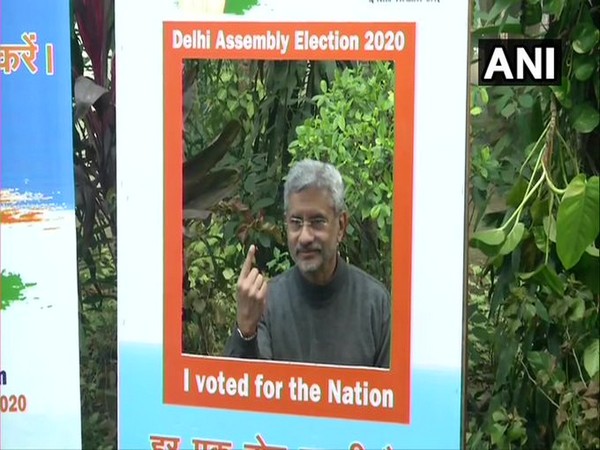 External Affairs Minister S Jaishankar at a polling station in Delhi 