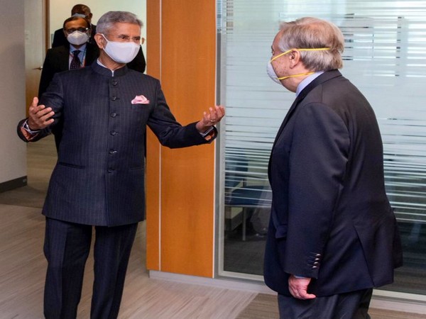 External Affairs Minister, S Jaishankar with United Nations Secretary-General Antonio Guterres (Photo Credit: Twitter) 