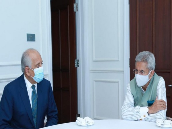 US Special Representative for Afghanistan Reconciliation, Zalmay Khalilzad meeting with S Jaishankar, External Affairs Minister of India in Doha (Twitter)
