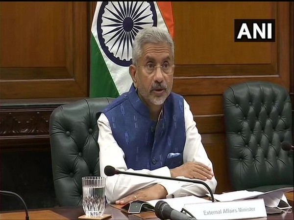 EAM Dr S Jaishankar speaking at the signing ceremony of Concession Agreement for 600 MW Kholongchhu JV-Hydroelectric Project in Bhutan on Monday.