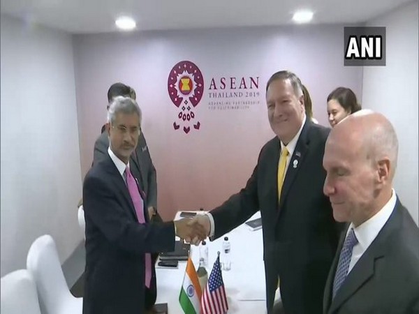 External Affairs Minister S Jaishankar and US State Secretary Mike Pompeo in Bangkok on Friday