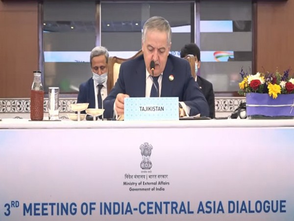 Tajikistan foreign minister Sirojiddin Muhriddin at the 3rd meeting of the India-Central Asia Dialogue on Sunday.
